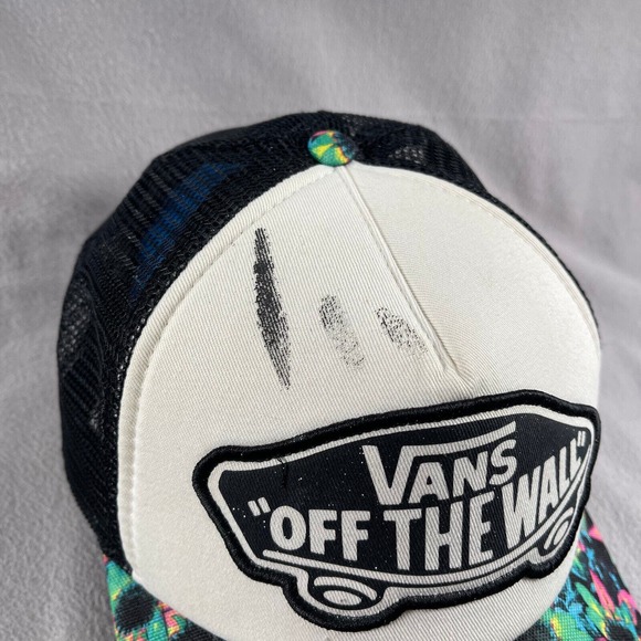 VANS Trucker Hat Womens Multi Color OFF THE WALL Logo Foam Y2K - Picture 6 of 10
